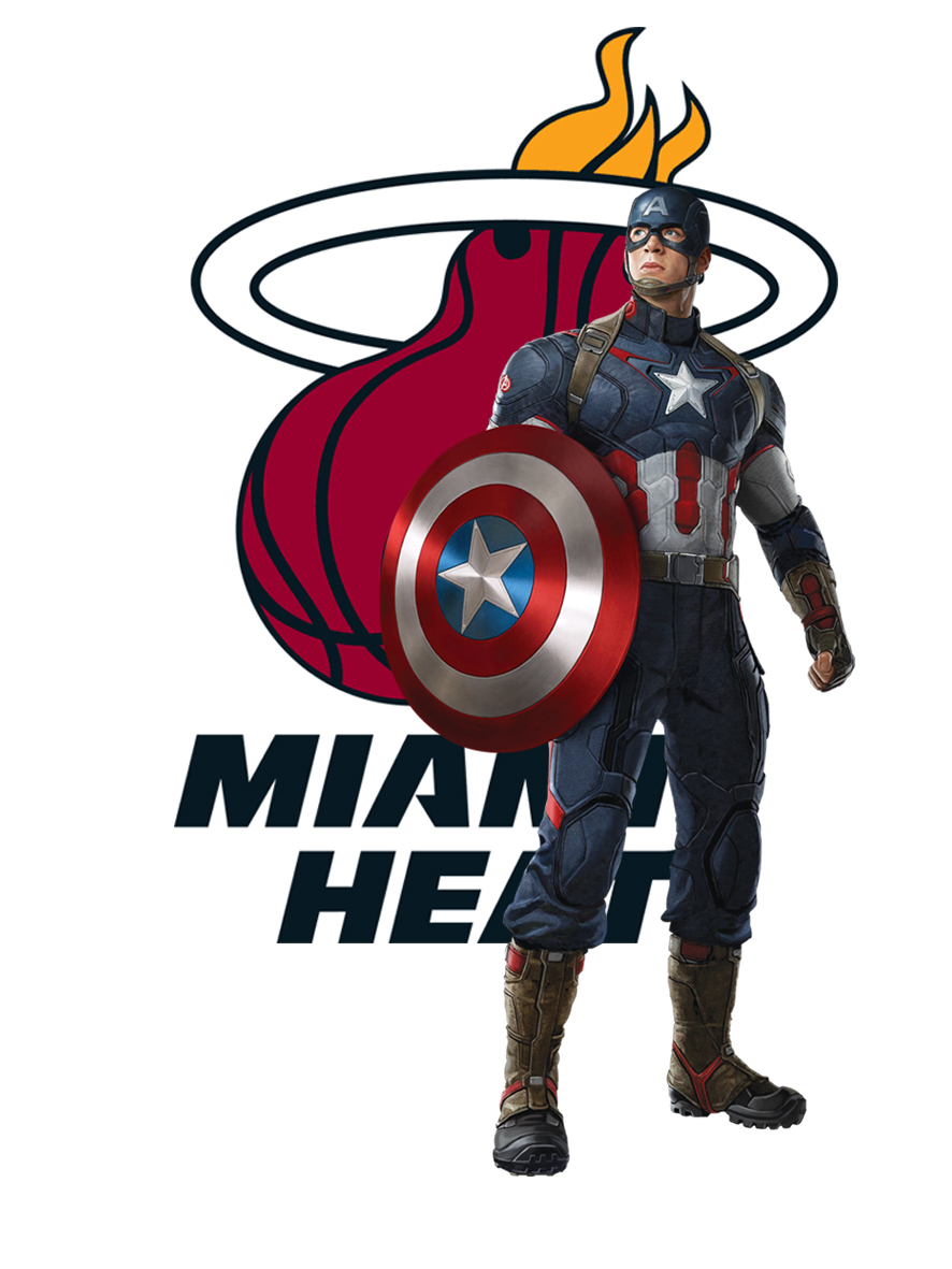 Miami Heat Captain America Logo vinyl decal